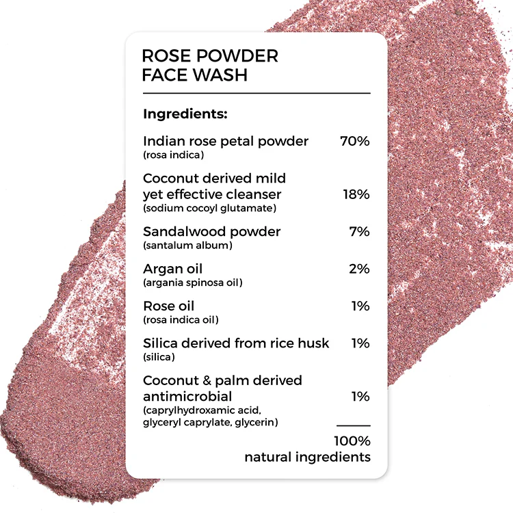 2% Hyaluronic Acid Face Serum & Rose Powder Face Wash (30g) Combo For youthful Skin - Image 3